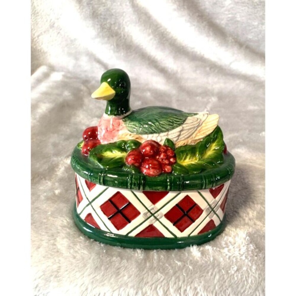 Noritake ROYAL HUNT Ceramic Mallard DUCK Candy BOX 2002 Excellent Vintage
